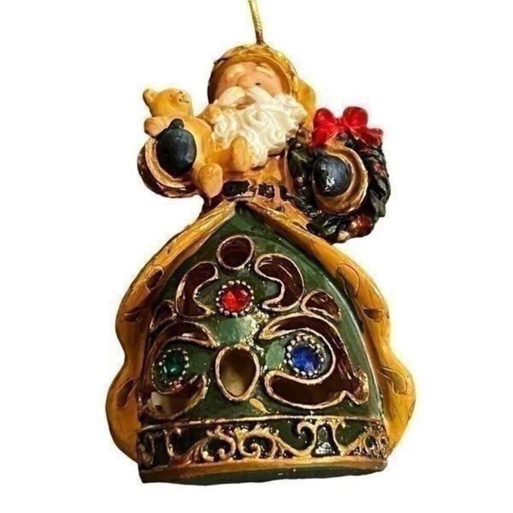Vintage Santa Blue, Burgundy Christmas Tree Ornament